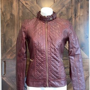 GUESS LOS ANGELES FAUX LEATHER MOTO JACKET
